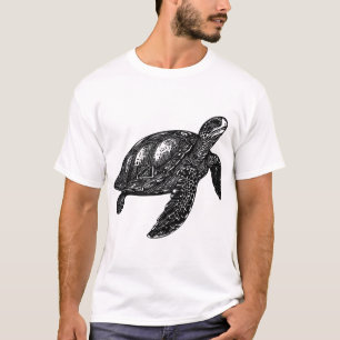 Elegante schwimmende alte Wasserschildkröte Kopie T-Shirt