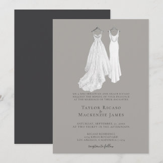 Elegante schwule Hochzeit Zwei Bräute in Kleidern Einladung