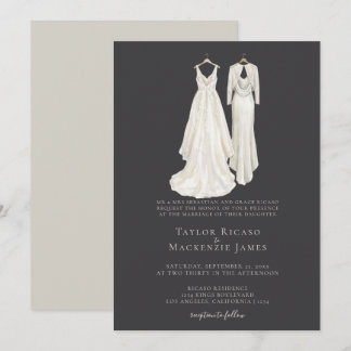 Elegante schwule Hochzeit Zwei Bräute in Kleidern Einladung