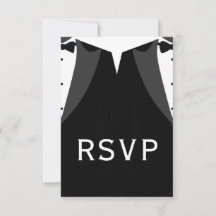 Elegante schwule Hochzeits-RSVP-Karte Black Tie RSVP Karte