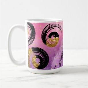 Elegante Schwünge in Schwarz und Gold Kaffeetasse