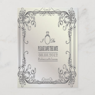 elegante Schwünge moderne Hochzeit Termin vormerke Ankündigungspostkarte