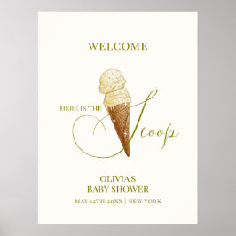 Elegante Scoop Ice Cream Baby Dusche Willkommen Poster