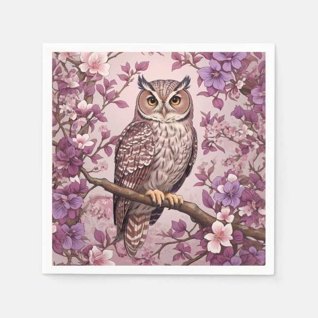 Elegante Scops Lila Blüte Serviette (Vorderseite)