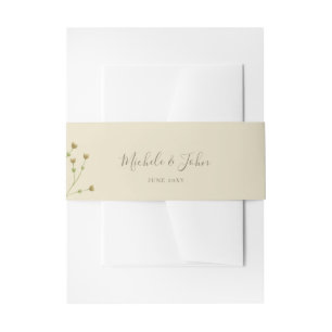 Elegante Script Airy Beige Watercolor-Wildblumen Einladungsbanderole