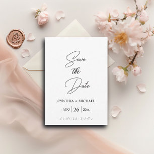 Elegante Script Ankündigung Datum freihalten Card