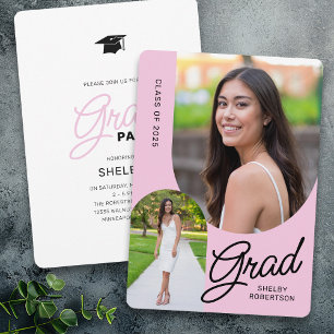 Elegante Script Arch Fotos Graduation Party Einladung