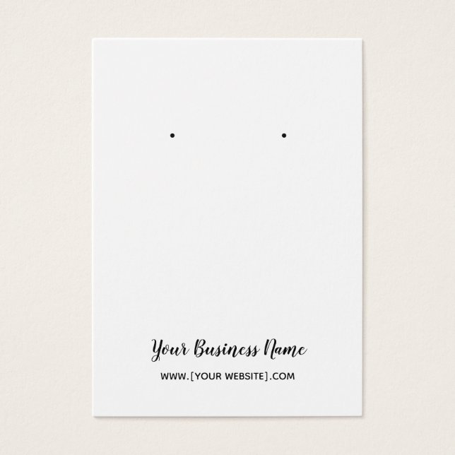 Elegante Script-benutzerdefinierte Earring-Karte (Vorderseite)