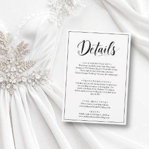 Elegante Script Black and White Calligraphy Weddin Begleitkarte