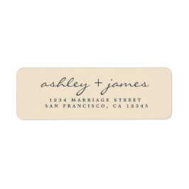 Elegante Script Black Ivory Wedding Rücksendeadres