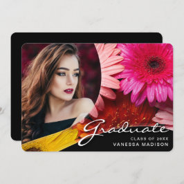 Elegante Script-Blume | Modernes Foto Grad Ankündigung