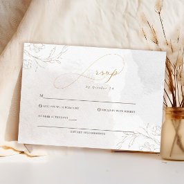 Elegante Script Botanical Floral Enclosure RSVP Karte