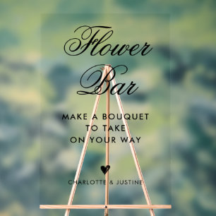 Elegante Script-Brautparty-Blume-Bar Acrylschild