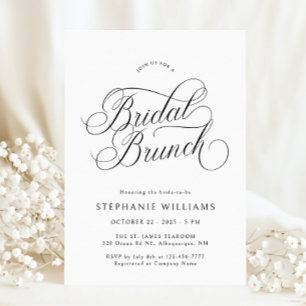 Elegante Script Bridal Brunch Einladung