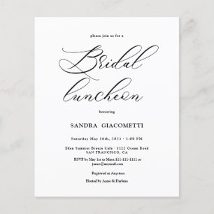 Elegante Script Bridal Mittag Einladung
