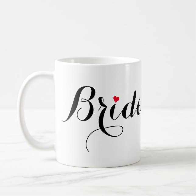 Elegante Script Bride Brautparty Wedding Party Kaffeetasse (Links)