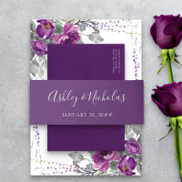 Elegante Script Bride & Groom Name Lila Hochzeit