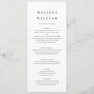 Elegante Script Bride und Groom Ampersand Hochzeit Menükarte
