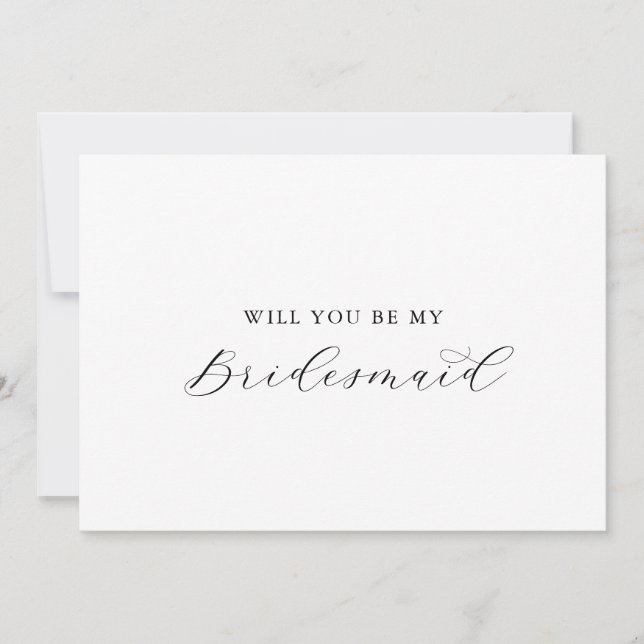Elegante Script Bridesmaid Vorschlag Card Einladung (Vorderseite)