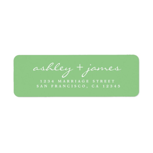 Elegante Script Bright Green Wedding Rücksendeadre (Vorne)