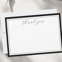 Elegante Script Calligrafy Black Danke Card