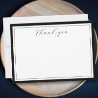 Elegante Script Calligrafy Black Danke Card