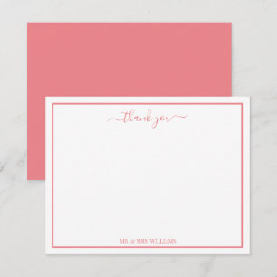 Elegante Script Calligraphy Pink Vielen Dank Mitteilungskarte