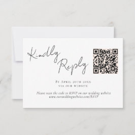 Elegante Script Calligraphy QR Code Wedding RSVP