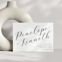 Elegante Script Calligraphy Stilvolle White Weddin