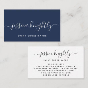 Elegante Script Calligraphy Swash Minimalistisch Visitenkarte