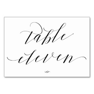 Elegante Script Calligraphy Table Eleven Empfang Tischnummer