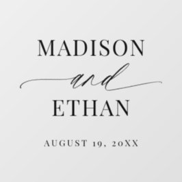 Elegante Script Calligraphy Wedding Bodenaufkleber