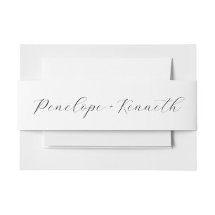 Elegante Script Calligraphy White Wedding Custom Einladungsbanderole