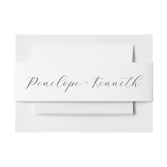 Elegante Script Calligraphy White Wedding Custom Einladungsbanderole (Vorderseite Beispiel)