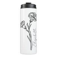 Elegante Script Carnation Januar Geburtsname Blume