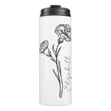 Elegante Script Carnation Januar Geburtsname Blume