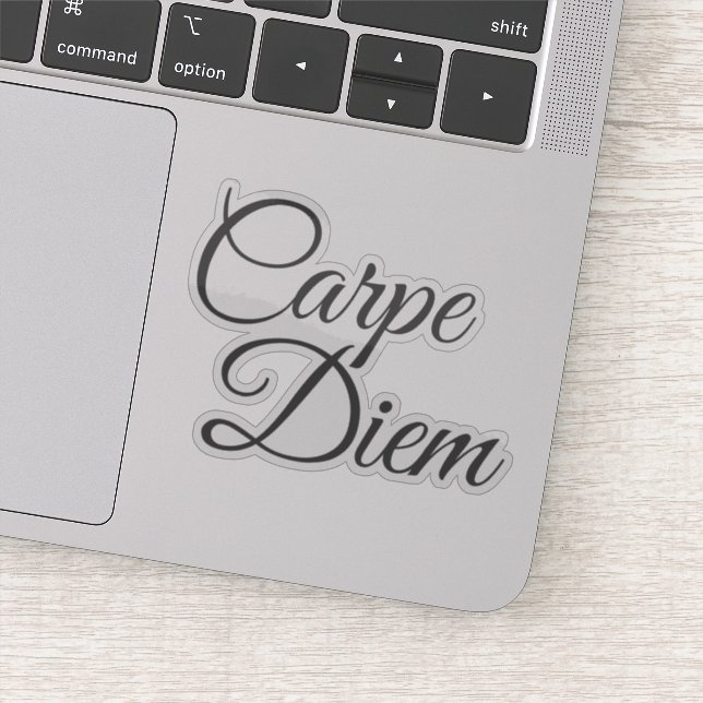 Elegante Script Carpe Diem Motivierend Aufkleber (Detail)