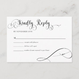 Elegante Script Classic Wedding Antwort Begleitkarte