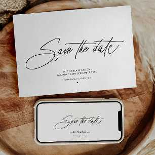 Elegante Script Clean Moderne Minimalistische Hoch Save The Date