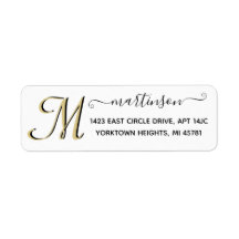 Elegante Script Custom Gold Rücksendeadresse