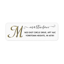 Elegante Script Custom Gold Rücksendeadresse