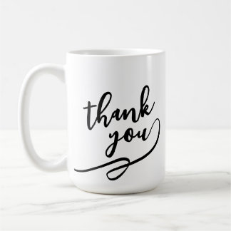 Elegante Script-Dankeschön-Geschenktasse Kaffeetasse