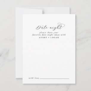 Elegante Script Date Night Advice Card Hinweiskarte
