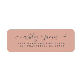 Elegante Script Dusty Pink Wedding Rücksendeadress
