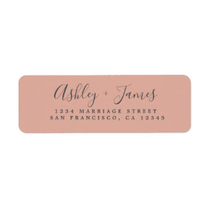 Elegante Script Dusty Pink Wedding Rücksendeadress