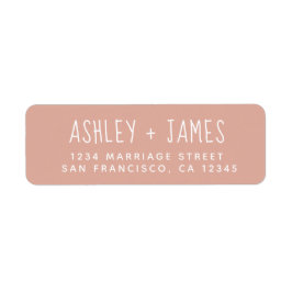 Elegante Script Dusty Pink Wedding Rücksendeadress