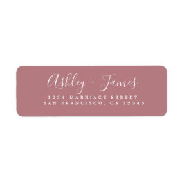 Elegante Script Dusty Rose Wedding Rücksendeadress