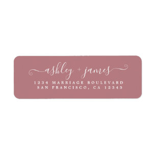 Elegante Script Dusty Rose Wedding Rücksendeadress