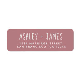 Elegante Script Dusty Rose Wedding Rücksendeadress