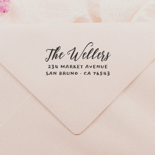 Elegante Script-Familienname und Typografie-Adress Gummistempel